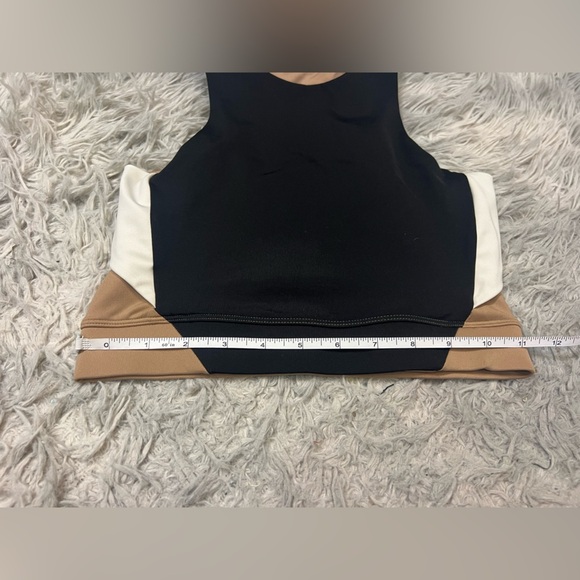 H&M High Neck Black White Tan Sports Bra Size S - Picture 6 of 6